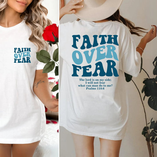 Faith Over Fear Christian T-Shirt – Trendy Jesus Bible Verse Tee | Inspirational Christian Apparel - captivatingconversationsstarters