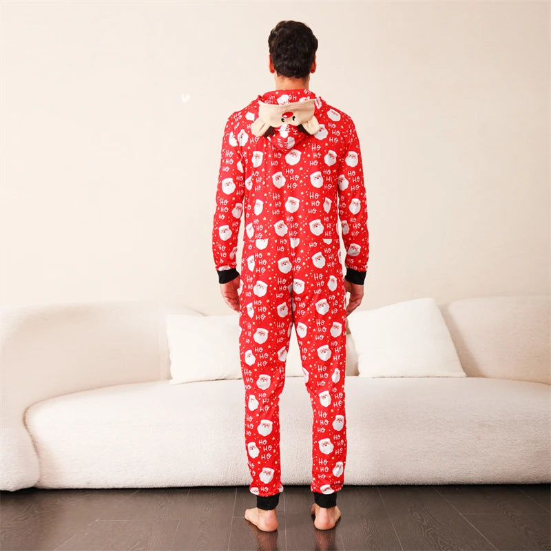 Reindeer Hooded Onesies Christmas Family Matching Pajamas - captivatingconversationsstarters