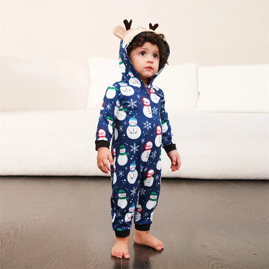 Reindeer Hooded Onesies Christmas Family Matching Pajamas - captivatingconversationsstarters