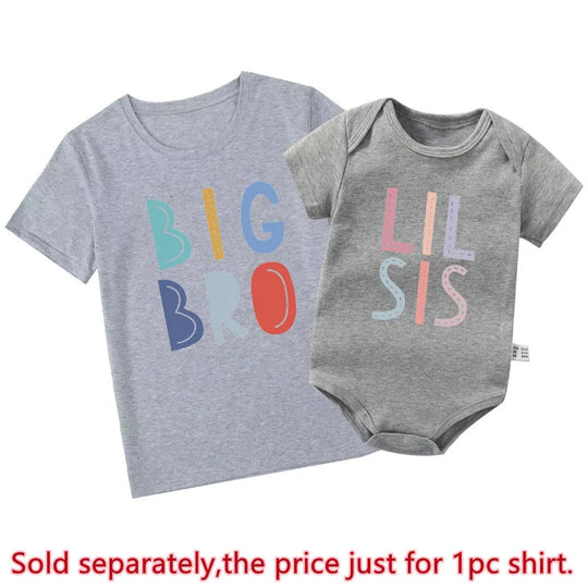 Big Bro Lil Sis Matching Outfits – Cotton Family Shirts & Baby Rompers | Perfect Sibling Birthday Gifts - captivatingconversationsstarters