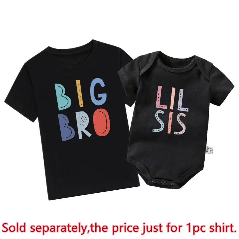 Big Bro Lil Sis Matching Outfits – Cotton Family Shirts & Baby Rompers | Perfect Sibling Birthday Gifts - captivatingconversationsstarters