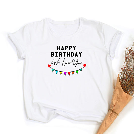 Happy Birthday Daddy, We Love You Family Matching Top & Baby Bodysuit – Perfect Birthday Gift for Dad - captivatingconversationsstarters