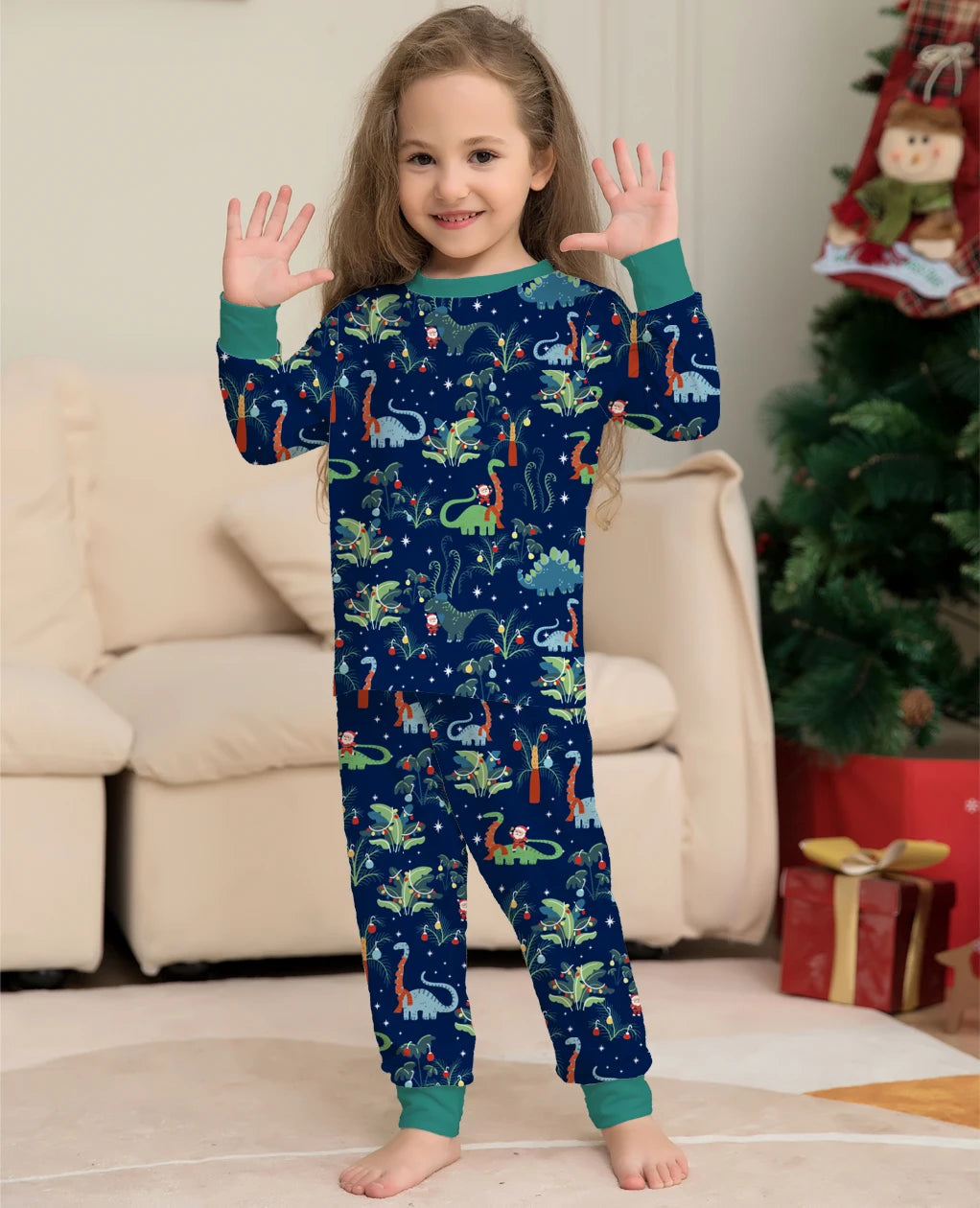 Festive Dino Christmas Matching Pajamas - Fun Family Holiday Outfits - captivatingconversationsstarters