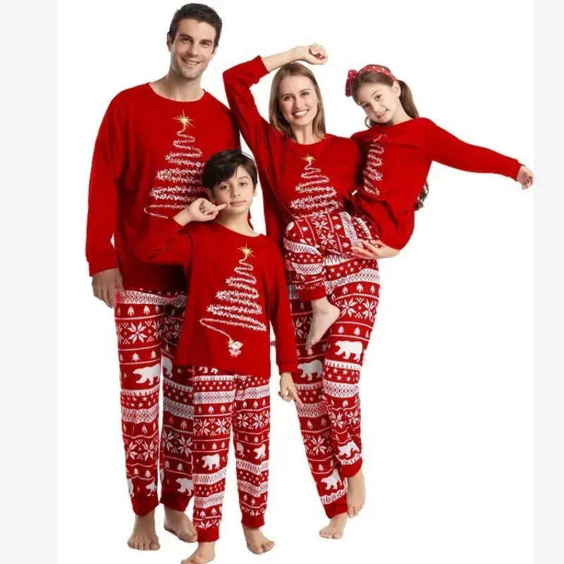 Tinsel Tree & Polar Bear Family Pajamas - captivatingconversationsstarters