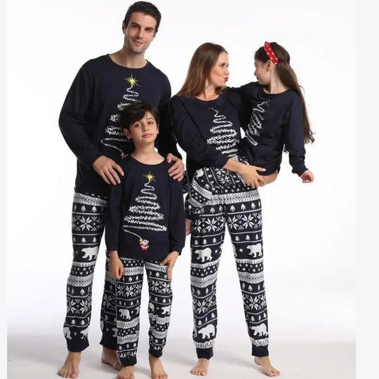 Tinsel Tree & Polar Bear Family Pajamas - captivatingconversationsstarters