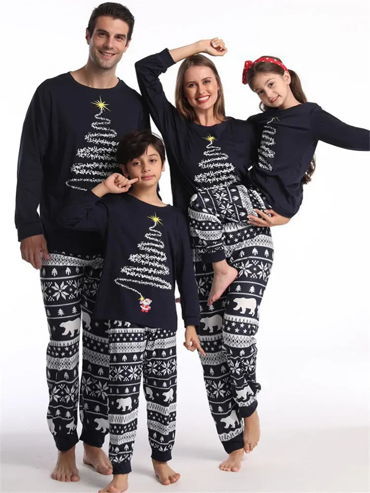 Tinsel Tree & Polar Bear Family Pajamas - captivatingconversationsstarters