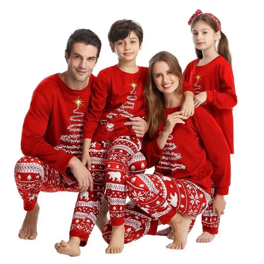 Tinsel Tree & Polar Bear Family Pajamas - captivatingconversationsstarters