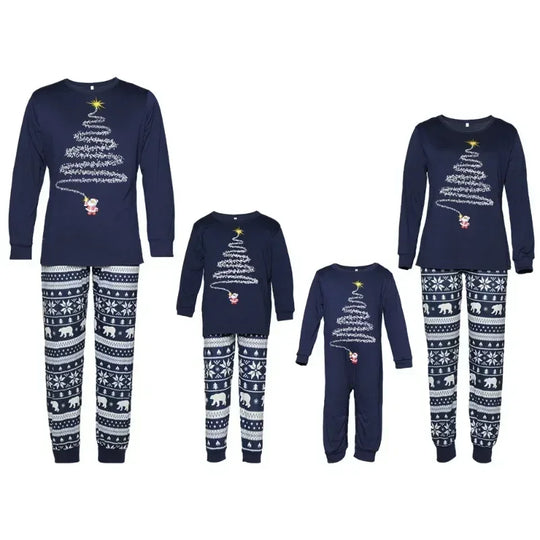Tinsel Tree & Polar Bear Family Pajamas - captivatingconversationsstarters