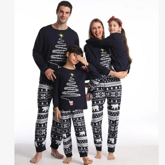 Tinsel Tree & Polar Bear Family Pajamas - captivatingconversationsstarters