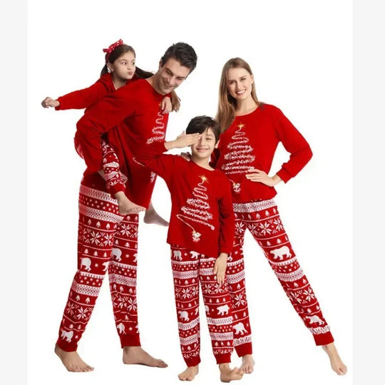Tinsel Tree & Polar Bear Family Pajamas - captivatingconversationsstarters