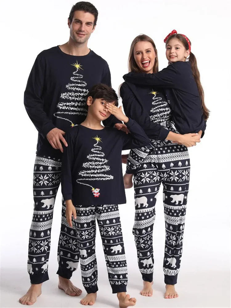 Tinsel Tree & Polar Bear Family Pajamas - captivatingconversationsstarters