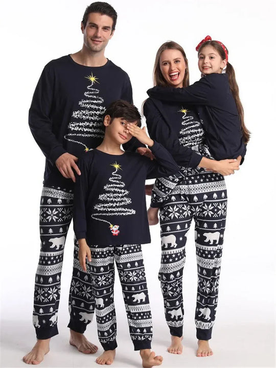 Tinsel Tree & Polar Bear Family Pajamas - captivatingconversationsstarters