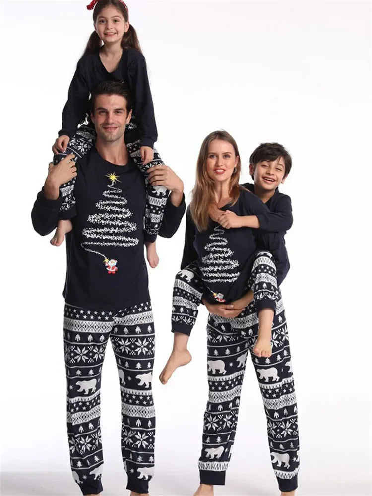Tinsel Tree & Polar Bear Family Pajamas - captivatingconversationsstarters