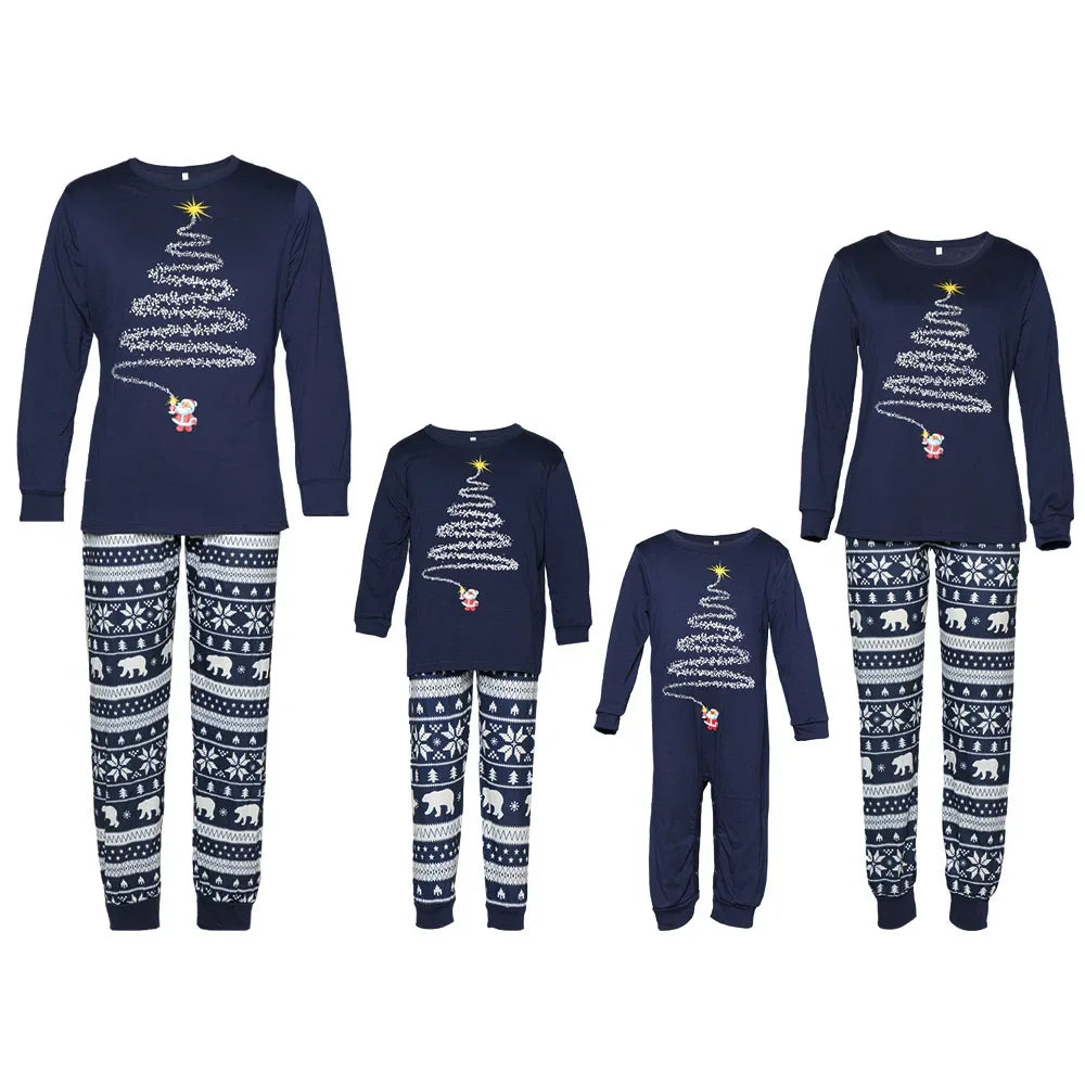 Tinsel Tree & Polar Bear Family Pajamas - captivatingconversationsstarters