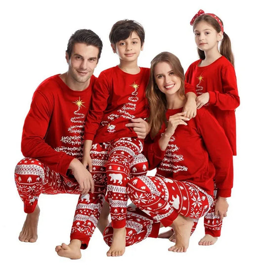 Tinsel Tree & Polar Bear Family Pajamas - captivatingconversationsstarters