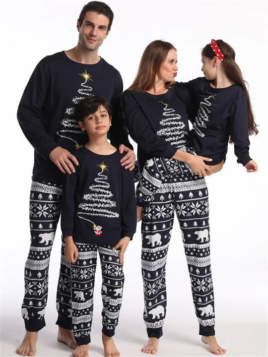 Tinsel Tree & Polar Bear Family Pajamas - captivatingconversationsstarters