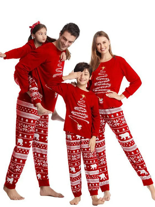 Tinsel Tree & Polar Bear Family Pajamas - captivatingconversationsstarters