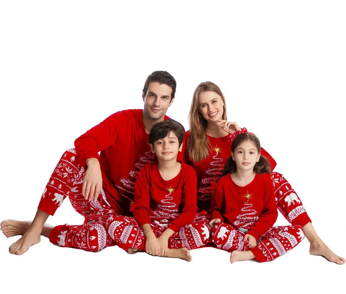 Tinsel Tree & Polar Bear Family Pajamas - captivatingconversationsstarters