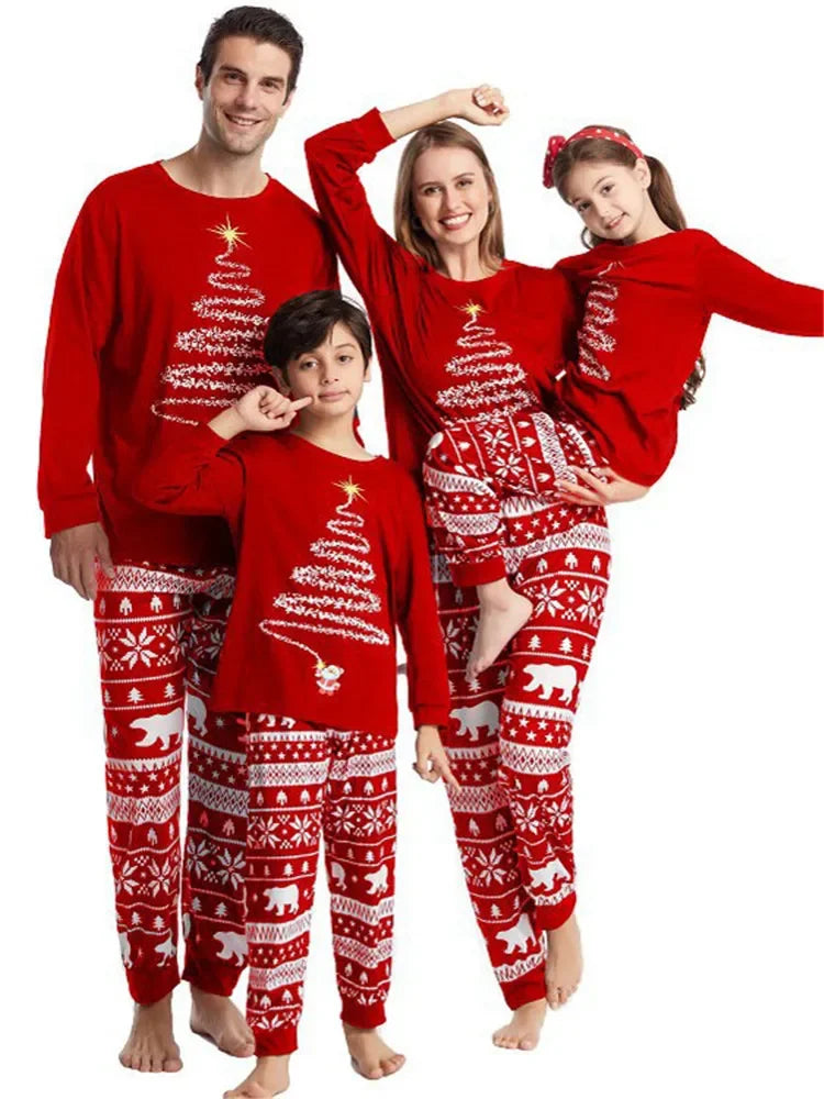 Tinsel Tree & Polar Bear Family Pajamas - captivatingconversationsstarters