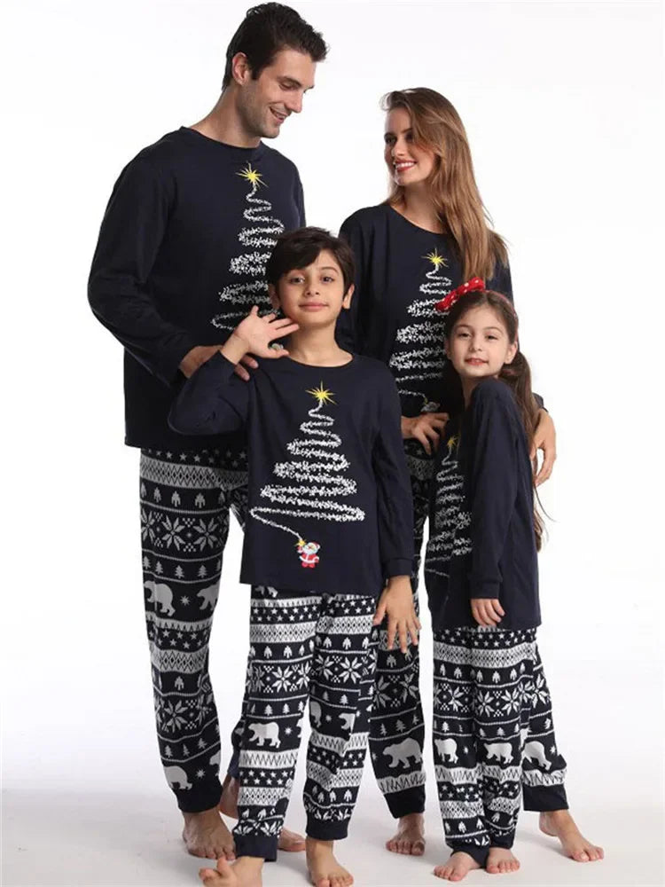 Tinsel Tree & Polar Bear Family Pajamas - captivatingconversationsstarters