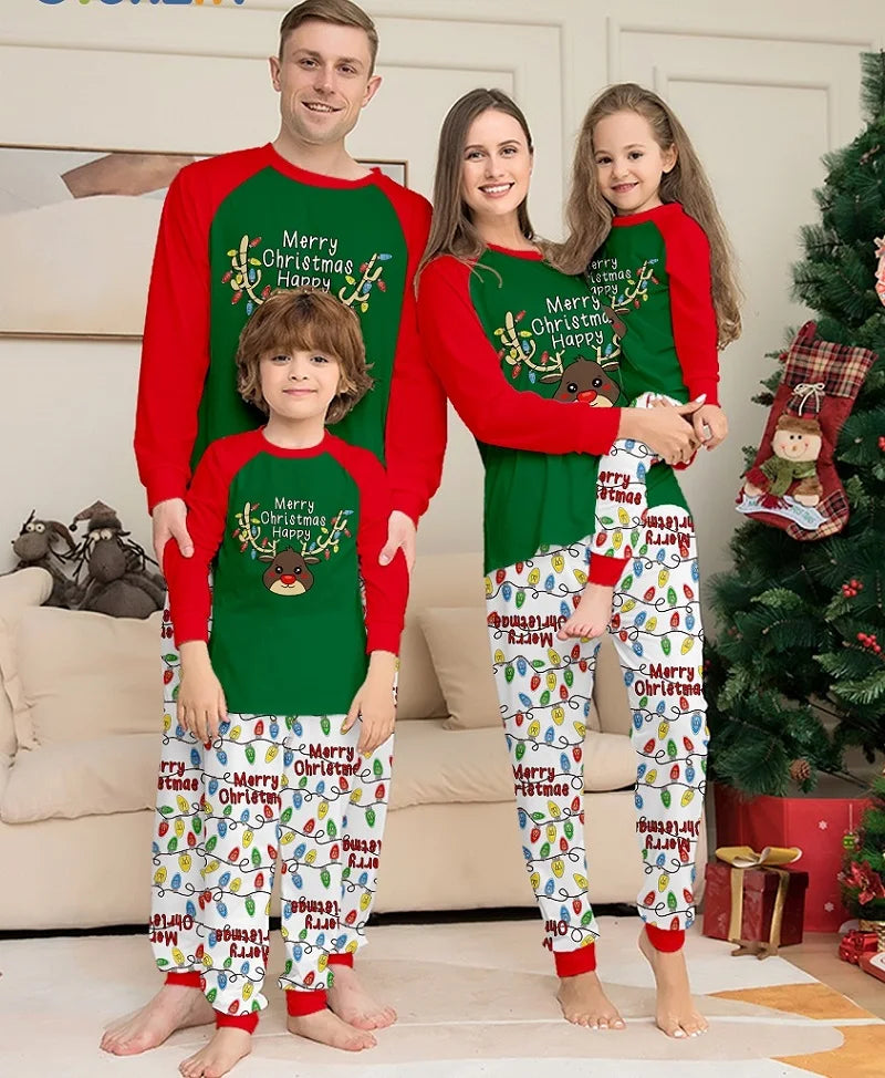 Jolly Reindeer Family Pajamas - captivatingconversationsstarters