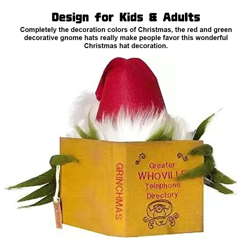 Funny Grinch Checkered Plush Doll Christmas Tree Topper - Festive & Unique Holiday Ornament - captivatingconversationsstarters