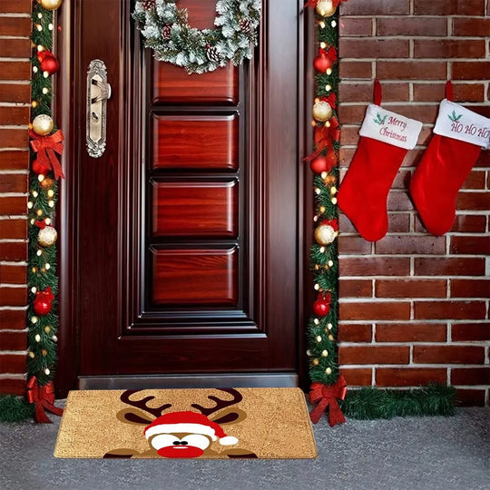 Merry Xmas Christmas Doormat - Festive Holiday Entrance Rug for Indoor & Outdoor Decor - captivatingconversationsstarters