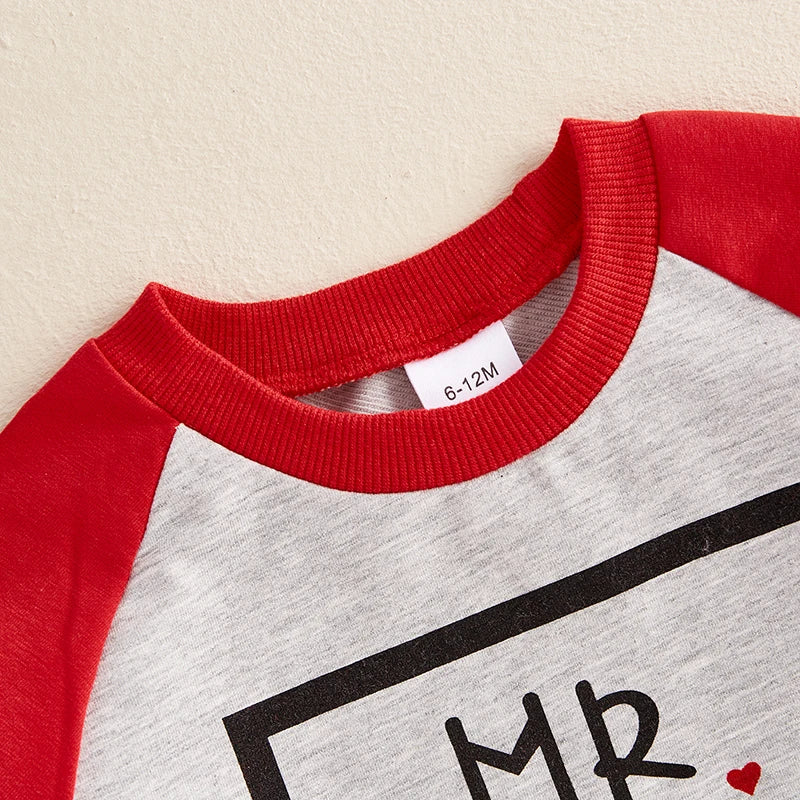 Adorable Toddler Boy Valentine's Day Outfit - Heart Print Raglan Long Sleeve Shirt & Solid Pants Set (0-3Y) | Casual Knit 2-Piece for Baby Boys - captivatingconversationsstarters
