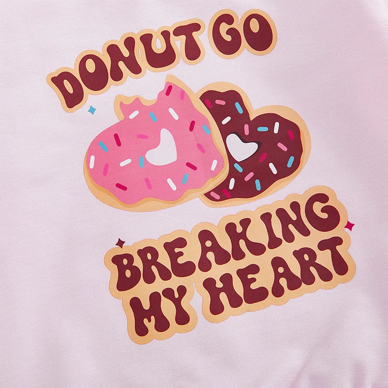 Adorable Toddler Valentine's Day Heart & Donut Sweatshirt | Long Sleeve Pullover for Little Girls - All-Season Comfort - captivatingconversationsstarters