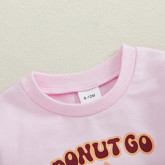 Adorable Toddler Valentine's Day Heart & Donut Sweatshirt | Long Sleeve Pullover for Little Girls - All-Season Comfort - captivatingconversationsstarters