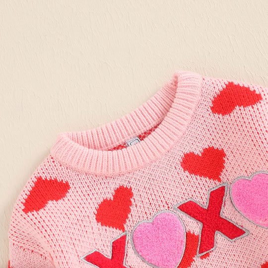 Toddler Valentine’s Day Sweater | Adorable Hearts & XO Print | Soft, Cozy & Photo-Ready! - captivatingconversationsstarters