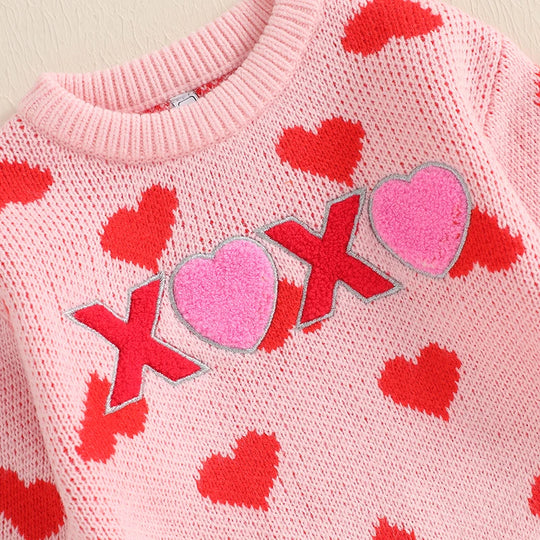 Toddler Valentine’s Day Sweater | Adorable Hearts & XO Print | Soft, Cozy & Photo-Ready! - captivatingconversationsstarters