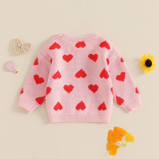 Toddler Valentine’s Day Sweater | Adorable Hearts & XO Print | Soft, Cozy & Photo-Ready! - captivatingconversationsstarters