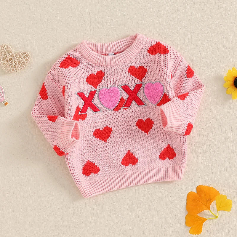 Toddler Valentine’s Day Sweater | Adorable Hearts & XO Print | Soft, Cozy & Photo-Ready! - captivatingconversationsstarters