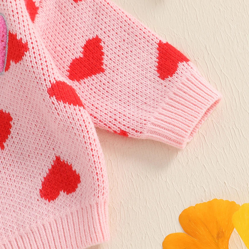 Toddler Valentine’s Day Sweater | Adorable Hearts & XO Print | Soft, Cozy & Photo-Ready! - captivatingconversationsstarters