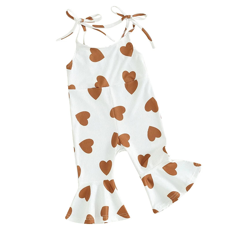 Adorable Kids Valentine’s Day Bell-Bottom Jumpsuit – Heart Print Sleeveless Romper for Girls, Ages 1-5 | Perfect for Spring & Autumn - captivatingconversationsstarters