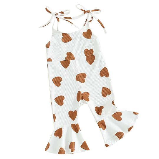 Adorable Kids Valentine’s Day Bell-Bottom Jumpsuit – Heart Print Sleeveless Romper for Girls, Ages 1-5 | Perfect for Spring & Autumn - captivatingconversationsstarters