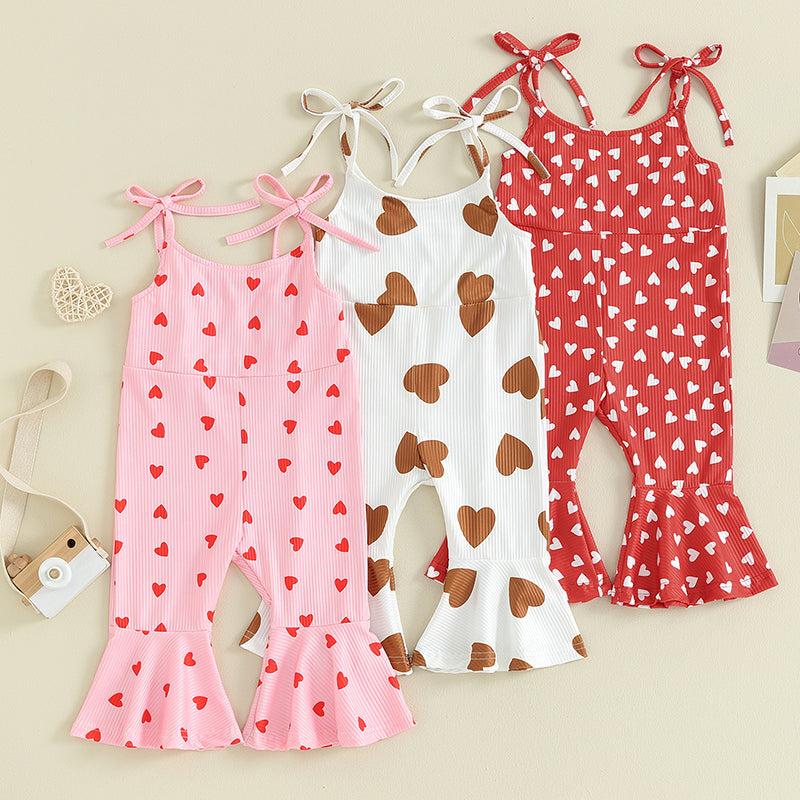 Adorable Kids Valentine’s Day Bell-Bottom Jumpsuit – Heart Print Sleeveless Romper for Girls, Ages 1-5 | Perfect for Spring & Autumn - captivatingconversationsstarters