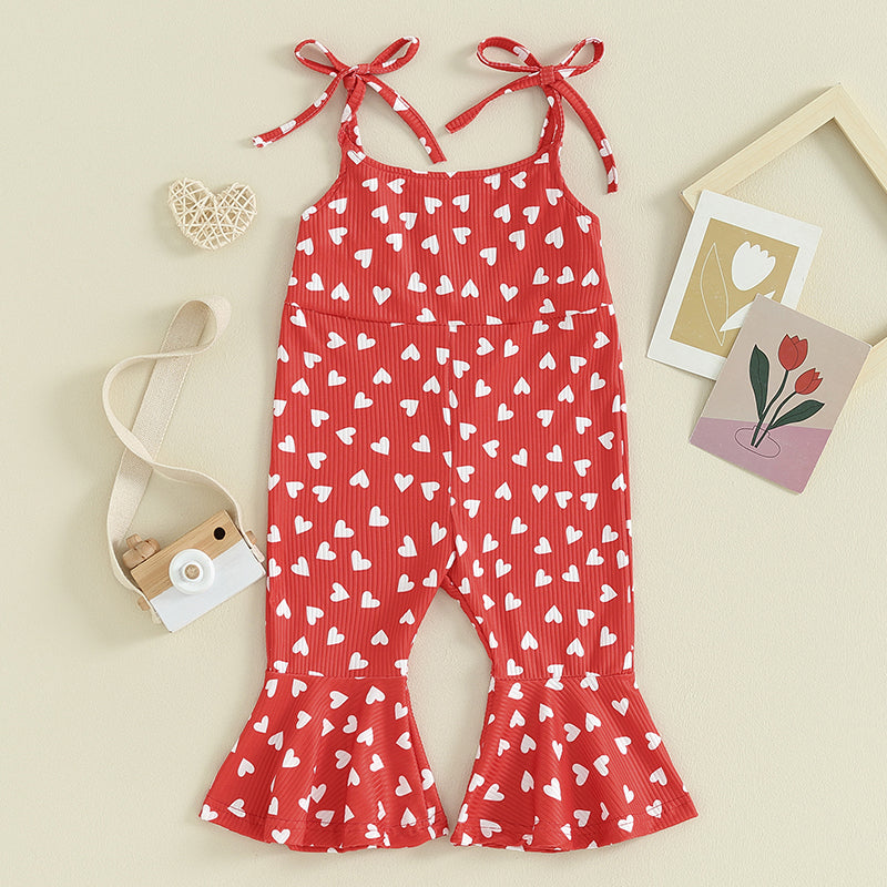 Adorable Kids Valentine’s Day Bell-Bottom Jumpsuit – Heart Print Sleeveless Romper for Girls, Ages 1-5 | Perfect for Spring & Autumn - captivatingconversationsstarters