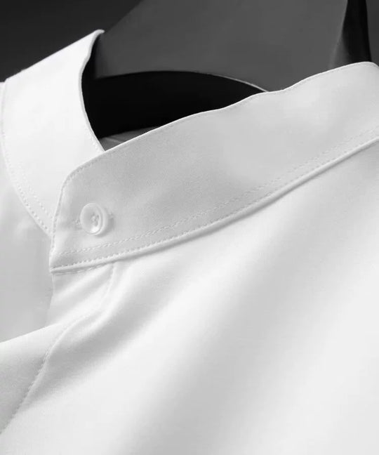 Stylish Stand-Up Collar Long-Sleeved Stretch Shirt - Slim Fit Non-Iron Casual Workwear for Men - captivatingconversationsstarters