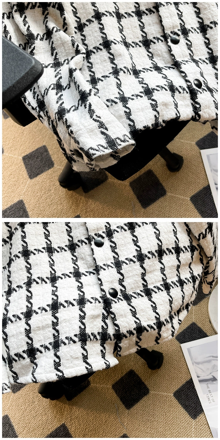 Classic Lapel Loose Gingham Jacket – Trendy Lightweight Outerwear for Youthful Style & Everyday Comfort - captivatingconversationsstarters