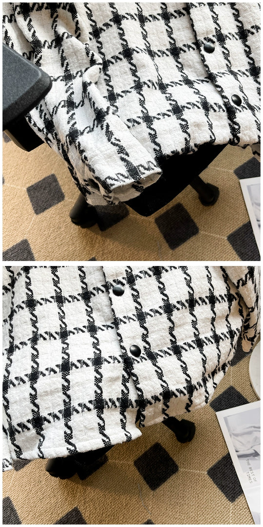 Classic Lapel Loose Gingham Jacket – Trendy Lightweight Outerwear for Youthful Style & Everyday Comfort - captivatingconversationsstarters