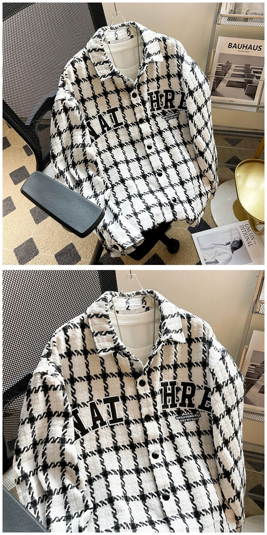 Classic Lapel Loose Gingham Jacket – Trendy Lightweight Outerwear for Youthful Style & Everyday Comfort - captivatingconversationsstarters