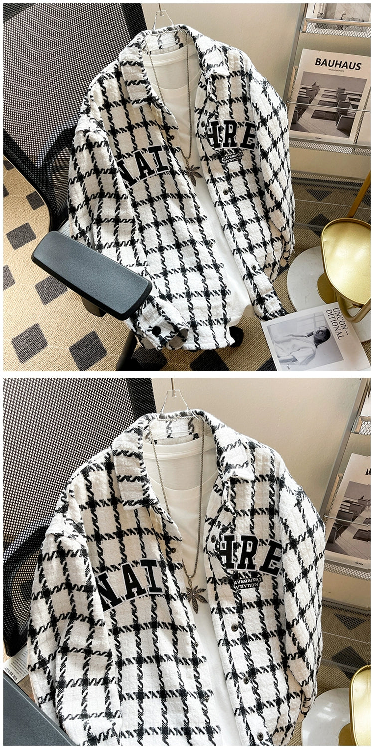 Classic Lapel Loose Gingham Jacket – Trendy Lightweight Outerwear for Youthful Style & Everyday Comfort - captivatingconversationsstarters