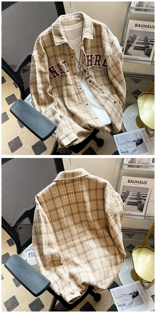 Classic Lapel Loose Gingham Jacket – Trendy Lightweight Outerwear for Youthful Style & Everyday Comfort - captivatingconversationsstarters