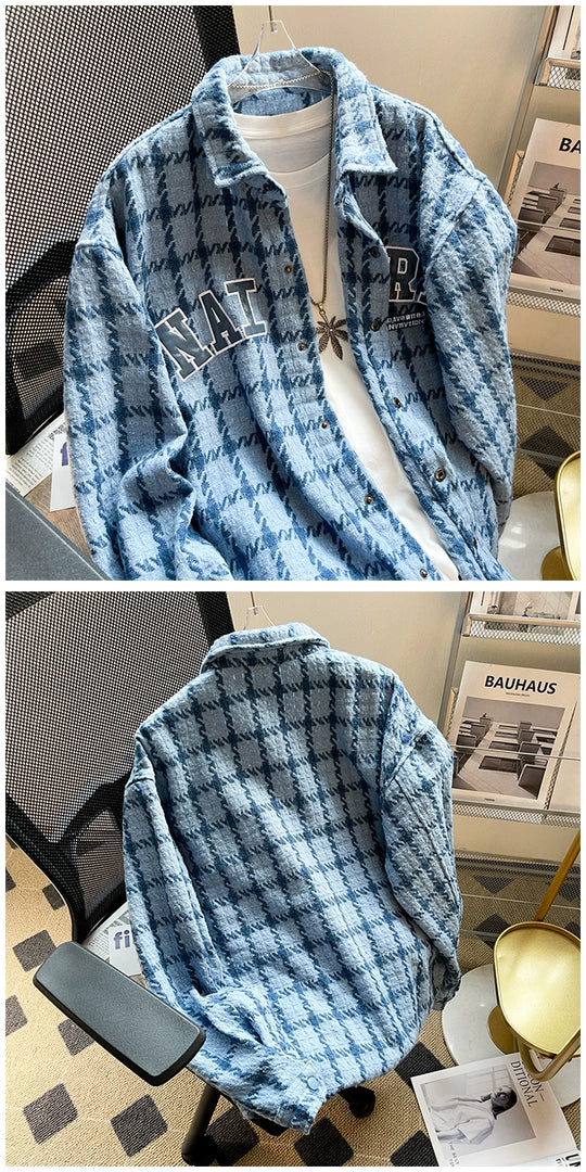 Classic Lapel Loose Gingham Jacket – Trendy Lightweight Outerwear for Youthful Style & Everyday Comfort - captivatingconversationsstarters