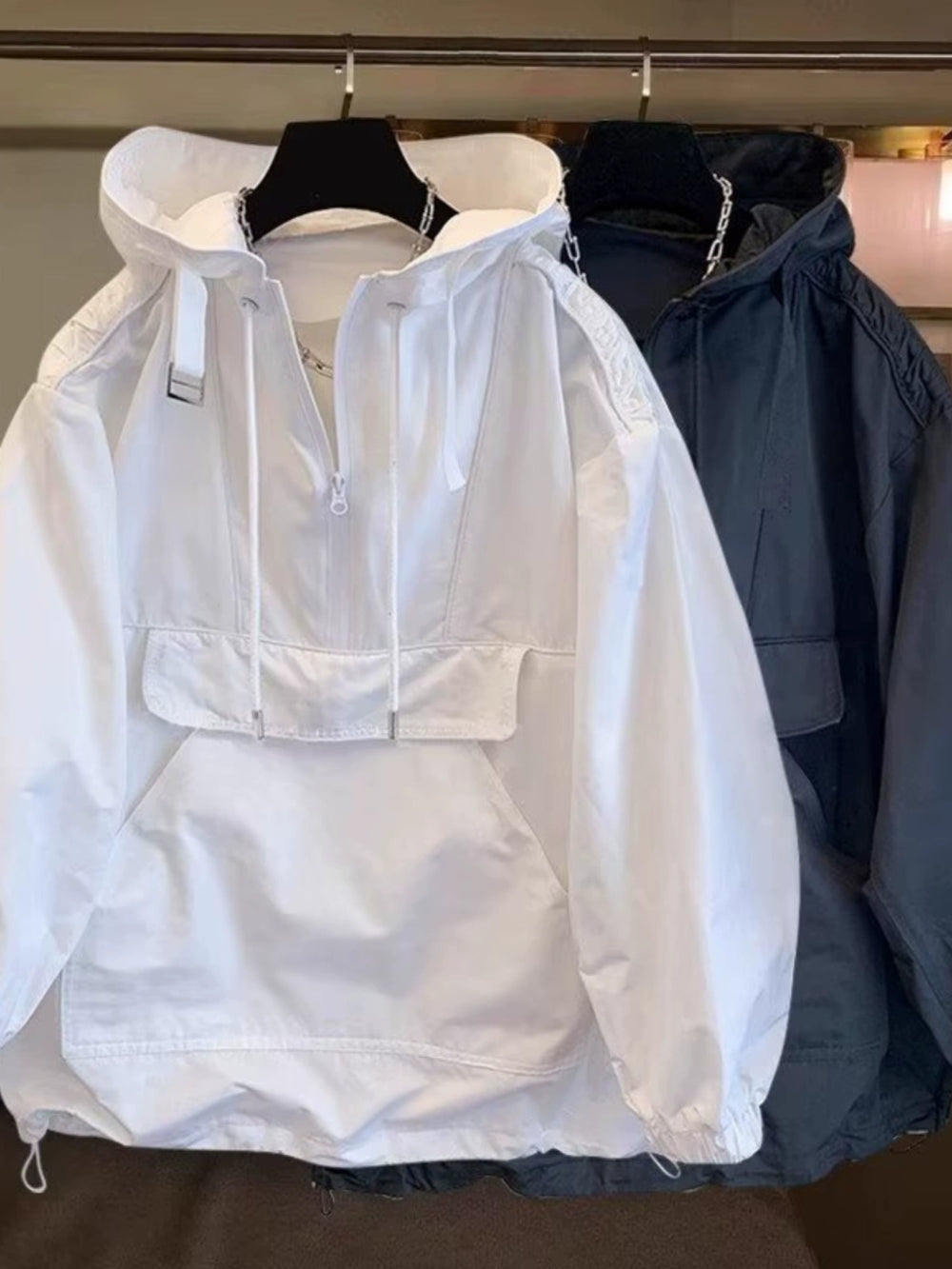 Mechanical Style Half Zipper Sweatshirt - Hard Shell Spring & Autumn Pullover | Quick-Dry, Loose Fit Hoodie for Teens & Youth Casual Wear - captivatingconversationsstarters