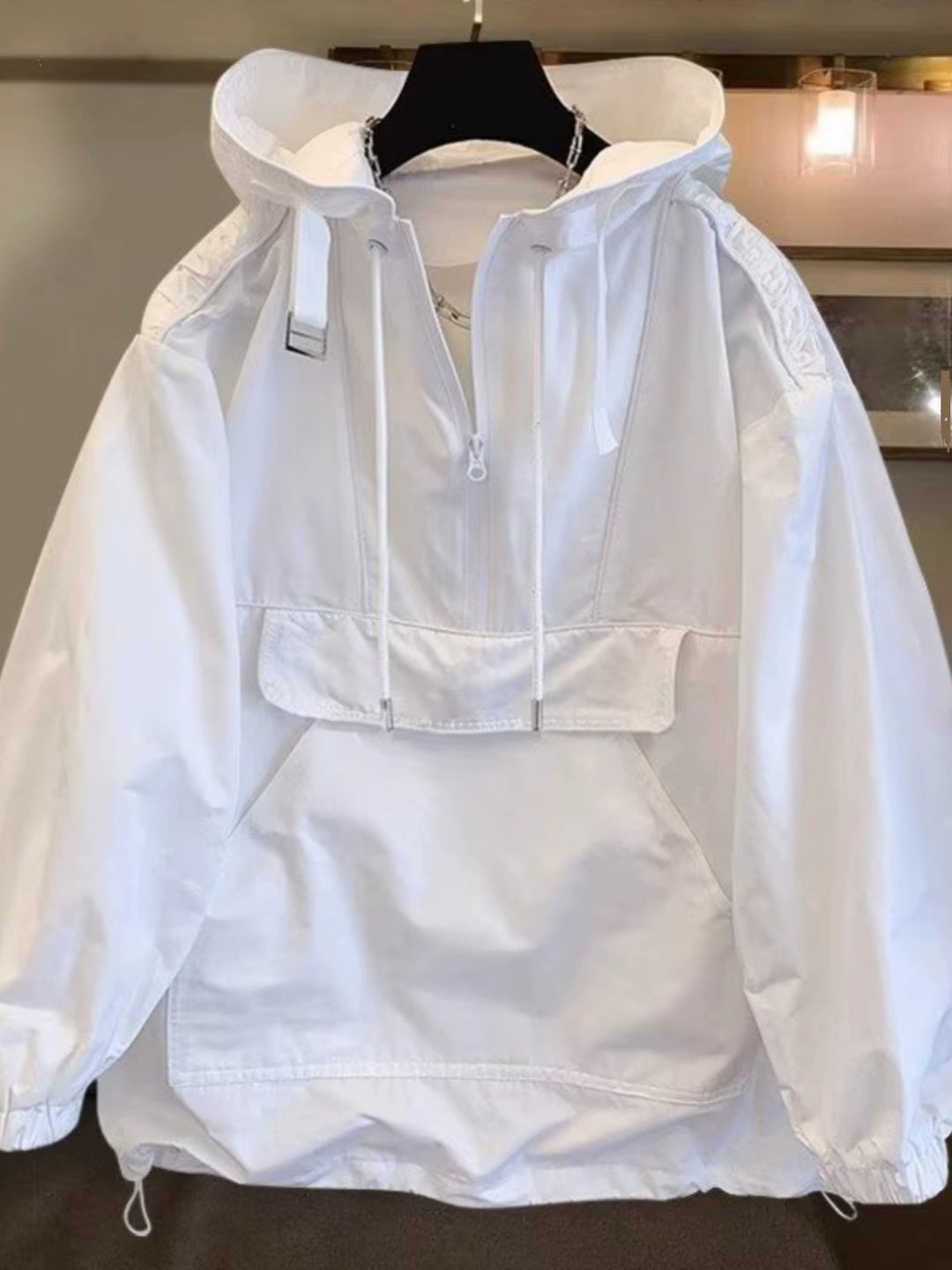 Mechanical Style Half Zipper Sweatshirt - Hard Shell Spring & Autumn Pullover | Quick-Dry, Loose Fit Hoodie for Teens & Youth Casual Wear - captivatingconversationsstarters