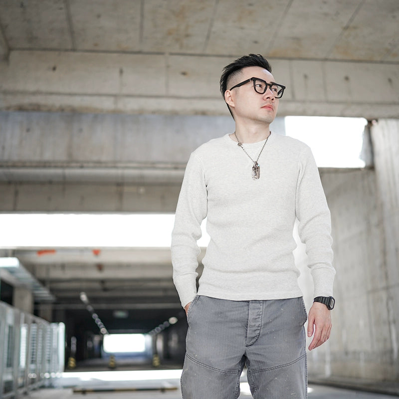 Heavyweight Retro Men’s Cotton Long Sleeve T-Shirt – Trendy Casual Crewneck for Autumn Style - captivatingconversationsstarters