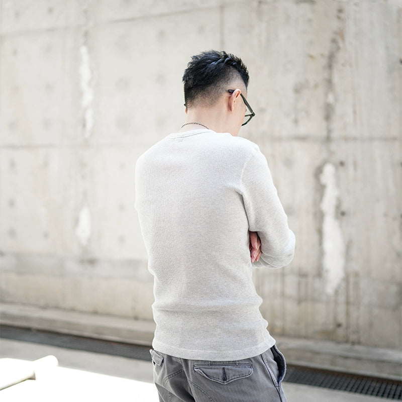 Heavyweight Retro Men’s Cotton Long Sleeve T-Shirt – Trendy Casual Crewneck for Autumn Style - captivatingconversationsstarters